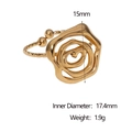 Anello aperto in acciaio inossidabile placcato oro 18k con design a rosa irregolare - Oro