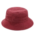 Chapeau bob classique en coton délavé rouge foncé avec œillets métalliques - M (56-58cm) / Bordeaux