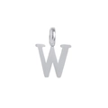Minimalist silver-tone stainless steel letter W pendant with polished metal finish - Steel W