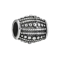 Zilveren holle cilinder kraal met noppenstructuur voor DIY sieraden maken - Dot Matrix Vat Kraal (#36)