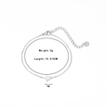Minimalist silver chain bracelet with a triangular clear zircon pendant and s.steel tag - Silver-White Zircon