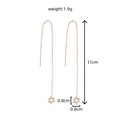 Elegant 11cm rose gold threader earrings with zircon star pendant and technical dimensions - NE1050 Cyclone