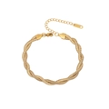 Modern twisted gold braided stainless steel chain bracelet with adjustable lobster clasp - Multi-strand Twisted Braid Style (3#) / Gold