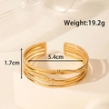 Bracciale rigido regolabile dorato multistrato in acciaio inossidabile da donna - Stile corda intrecciata multistrato (YB-058)