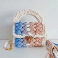 Bolso De Mano Con Borlas De Tela Y Cierre Triangular - 1# Color / Producto terminado