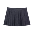 Donkerblauwe denim plooirok met ballon-silhouet op een strakke witte achtergrond - XS / Marineblauw Rok