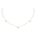 Gold titanium choker with shimmering teardrop pendants and sparkling crystals - Waterdrop (Zirconia)