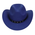 Classic royal blue western cowboy hat featuring a black leather band with silver star studs - M (56-58cm) / Royal Blue (H)