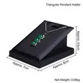 Black faux leather triangular necklace display stand, jewelry pendant holder, 8x7x4.5cm - Triangle Pendant Stand (Black)