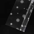 Waterproof OPP cellophane gift wrap with white snowflake pattern on clear film - Snowflake / White