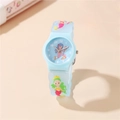 Light blue kids quartz watch with 3D mermaid silicone strap and princess dial - Sky Blue