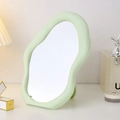 Specchio da trucco irregolare a nuvola con cornice in plastica verde chiaro stile INS - Verde