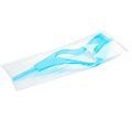 Light blue Y-shaped eyelash and eyeliner aid tool in individual clear plastic packaging - Individual Packaging / Blue