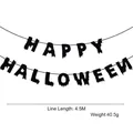 Schwarze Vlies-Girlande HAPPY HALLOWEEN Party-Deko mit 4.5M langem Seil - Stil A-Schwarze klassische Buchstaben
