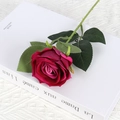 Artificial deep red velvet rose with green leaves on a book for home and wedding decor - Small Velvet Rose Red