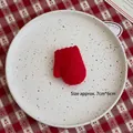 Red wool felt glove ornament for Christmas DIY crafts and bouquet decoration, 7x6cm - Glove-Red
