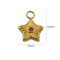 Detail showing 12x9mm gold star pendant with red gemstone for jewelry DIY - Purple Zirconia