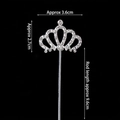 Elegant silver crown hair pin with sparkling rhinestones for birthday cake topper - Alloy Rhinestone Crown No.1
