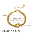 Specifiche del bracciale a maglia serpente dorato con dettaglio a nodo e chiusura a moschettone - Bracciale a Nodo Oro (NB-B1153-G)