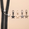 Star shaped metal zipper pull replacements in silver gold black and bronze finishes - Star Shape - 5 Mixed Colors