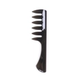 Classic black wide-tooth men's styling comb with curved ergonomic handle for texture - Curved Wide Tooth Styling Comb (NO.4)