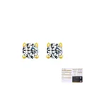 Classic 4-prong moissanite stud earrings in gold plating with GRA certificate - Gold