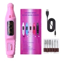 Set fresa per unghie elettrica rosa con cavo USB e velocità regolabile 3000-20000RPM - Aggiornato / Rosa