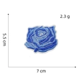 Toppa ricamata rosa blu con dimensioni precise di 5,5 cm di altezza e 7 cm di larghezza - Rosa Blu