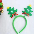 Green Christmas tree headband with yellow stars and red bows for holiday party hair decor - Tree Bowknot Style / Green