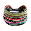 Boho-Yoga-Stirnband mit buntem Ethno-Webmuster und geometrischen Paisley-Motiven - Mehrfarbige ethnische Geometrie (#46)