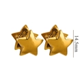 Polished gold double-layer star-shaped titanium steel stud earrings 14.5mm size - Pentagram