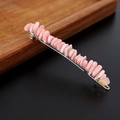 Fermaglio per capelli fatto a mano in cristallo rosa con pietre avvolte nel filo - Opale rosa con clip d'argento