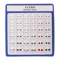 36 pairs of crystal zircon stud earrings in stainless steel displayed in a blue gift box - Round Colorful Rhinestone / 36 Pairs / Steel