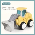 Bulldozer giocattolo giallo con braccio grigio, motore a frizione, 13x7x8cm - Bulldozer a Pressione