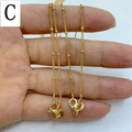 Collana a catena con perline in rame placcato oro 18k con chiusura a moschettone C - Catena con Perline Distanziatrici