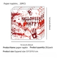Tovaglioli per festa di Halloween con impronte di mani insanguinate e scritte spaventose - Tovaglioli
