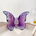 Elegant purple and blue butterfly hair claw clip with iridescent finish and gold spring - Purple Morpho 10.6CM