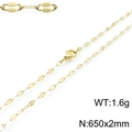 Sprankelende gouden roestvrijstalen lipketting halsketting voor dames van 650 mm - Gouden Stijl (KN118251-Z)