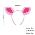 Cerchietto con orecchie di maiale rosa in peluche per Halloween, altezza 20 cm e larghezza 25 cm - Cerchietto con orecchie di maiale rosa super morbido