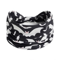 Elastic Halloween headband featuring reversible black and white bat patterns on fabric - Style 38 (Halloween)
