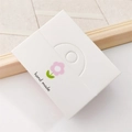 Macro shot of white handmade card tag featuring pink floral print and elegant script - 6.4x5cm Red Flower Card / 1 Sheet