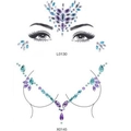 Blue and purple acrylic crystal face and body gem stickers for Halloween makeup - L0130+X0145 Blue Purple Face and Chest Gem Set