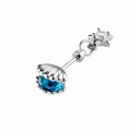 Piercing per cartilagine in acciaio titanio con conchiglia blu e fiore in zircone - Conchiglia Blu Lago + Stella (A483-2#)