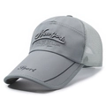 Gray mesh baseball cap with Newyork embroidery and breathable sport trucker hat design - Adjustable / Gray