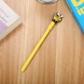 Cute yellow cartoon deer gel pen on a light wood desk for students and office - Reindeer Yellow