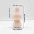 DIY wooden mushroom toy in natural finish with detailed size measurements for kids crafts - (30×52mm) Pointed Head Mushroom