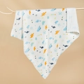 6-layer cotton gauze baby swaddle blanket with colorful cartoon dinosaur prints - 6-Layer 95*95cm / Blue Dino