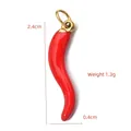 Red Italian horn chili pendant in gold finish, measures 2.4cm in height and 1.3g - BXGPJ129-Large Chili Pendant