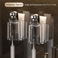 Set of 2 transparent wall-mounted bathroom organizers for cups and toothbrushes - Set of 2 / Clear