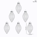 Set di 6 decorazioni natalizie in PET trasparente a forma di goccia con tappi in argento - Goccia d'Acqua Trasparente / Set da 6